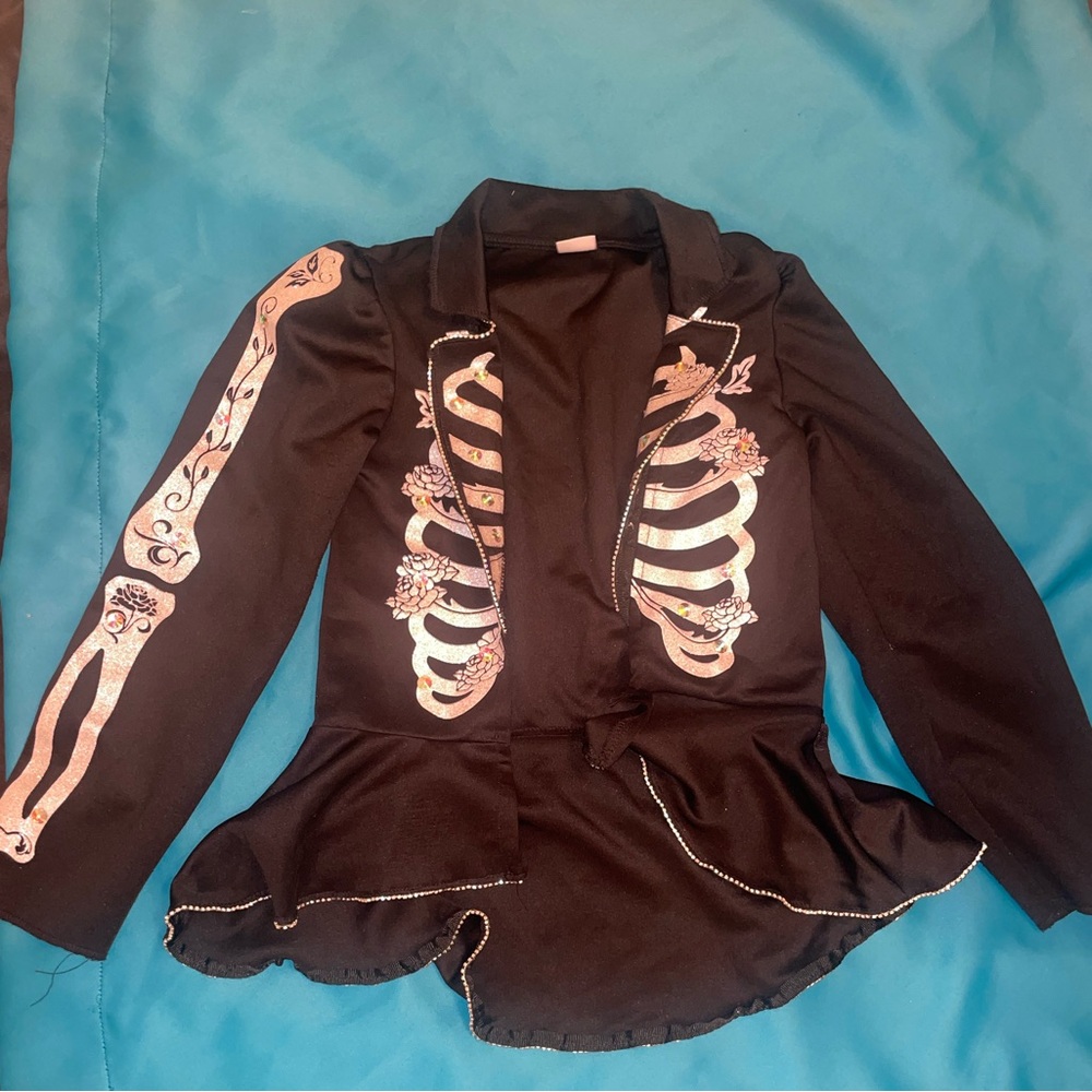 Kid’s Skeleton Suit Costume 2 Pieces Size Large